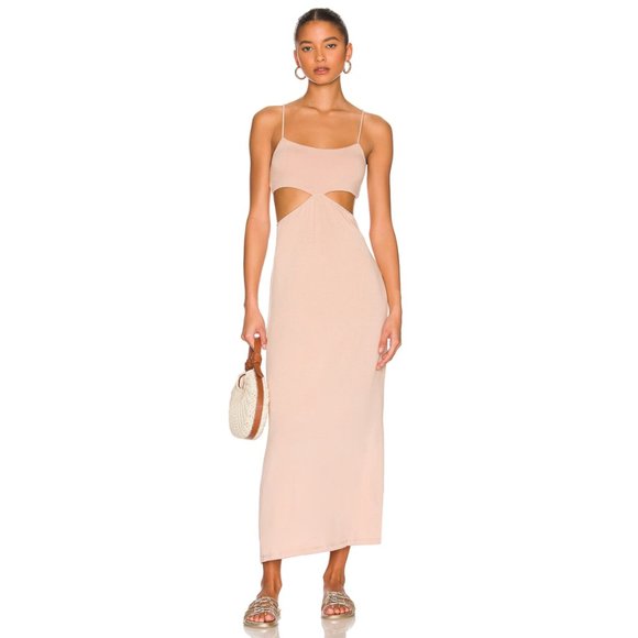 Free People Women's Natural Piper Midi Dress Size Large - Picture 1 of 7